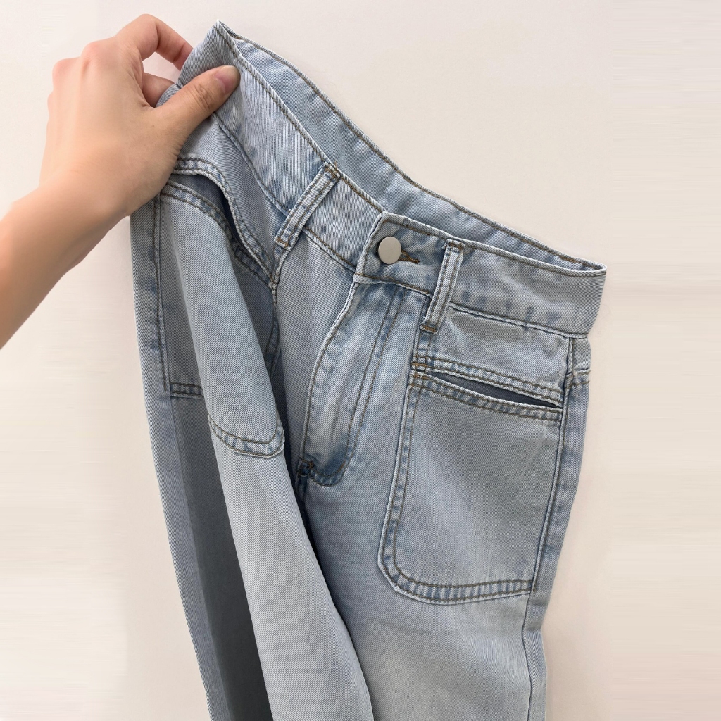 SUKAJOY — Cutbrav Jeans Wanita Jeans High waist Korean Style Kulot Celana Denim Panjang Jumbo Outfit