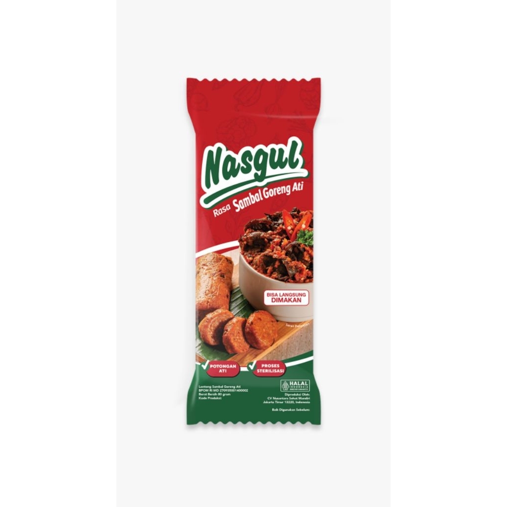 

Nasgul Nasi Gulung 80gr Varian Sambal Goreng Ati