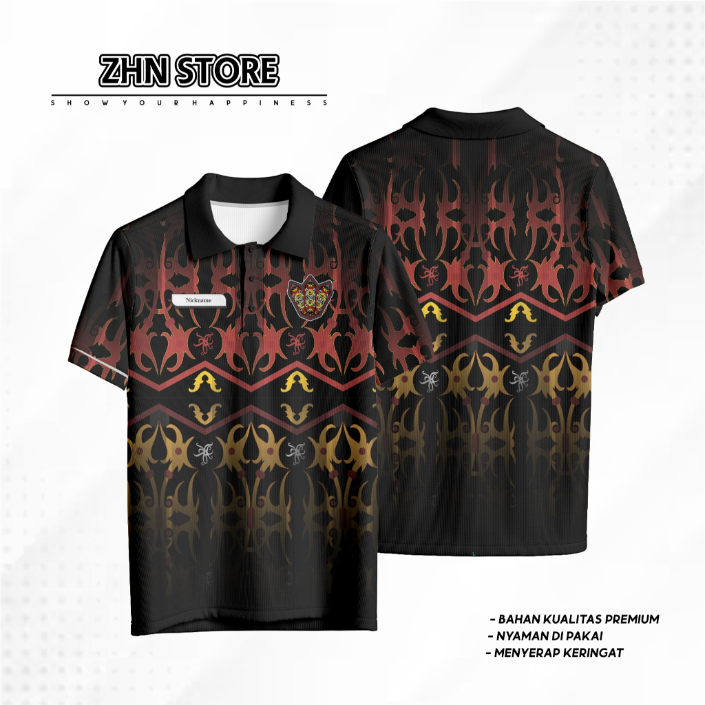 Kaos Jersey Dri-Fit Premium Batik Kalimantan, Kaos Kalimantan, Jersey Model Batik Kalimantan