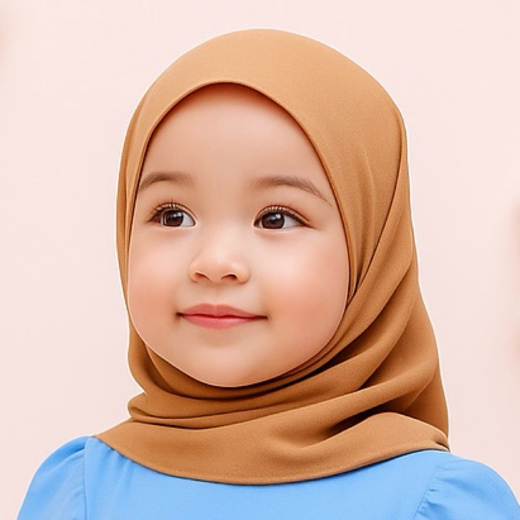 babycila Hanami Instan Hijab Segitiga Bayi Anak 0-2 Tahun Jersey Brown Label