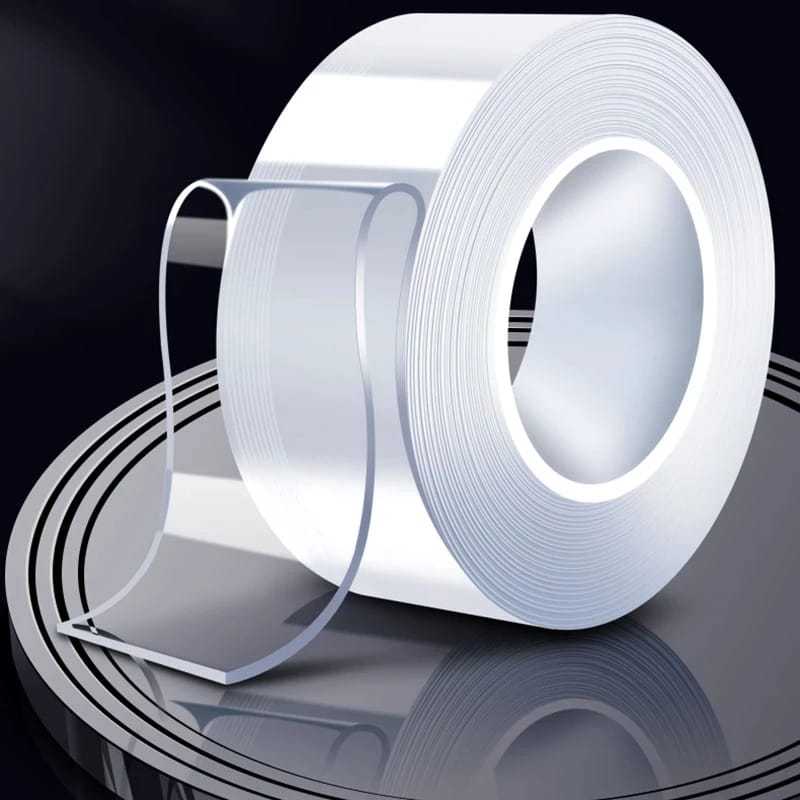 

Double Tape 1mm Double Tape Nano Bening 2 Sisi Transparant Sangat Kuat Lebar 2cm
