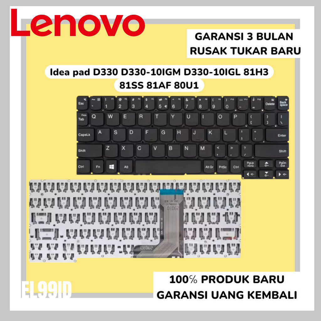 Keyboard Lenovo Ideapad D330 D330-10IGM D330-10IGL 81H3 81SS 81AF 80U1