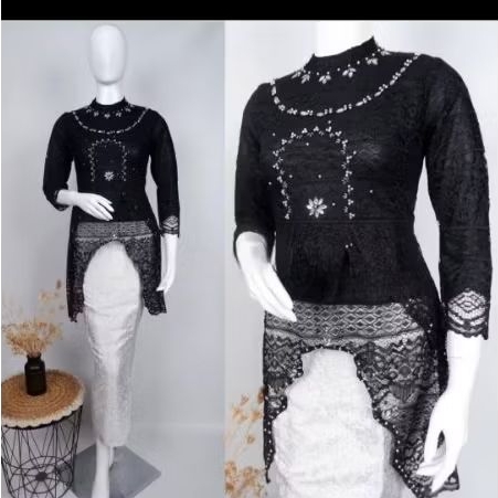 atasan kebaya brukat warna hitam