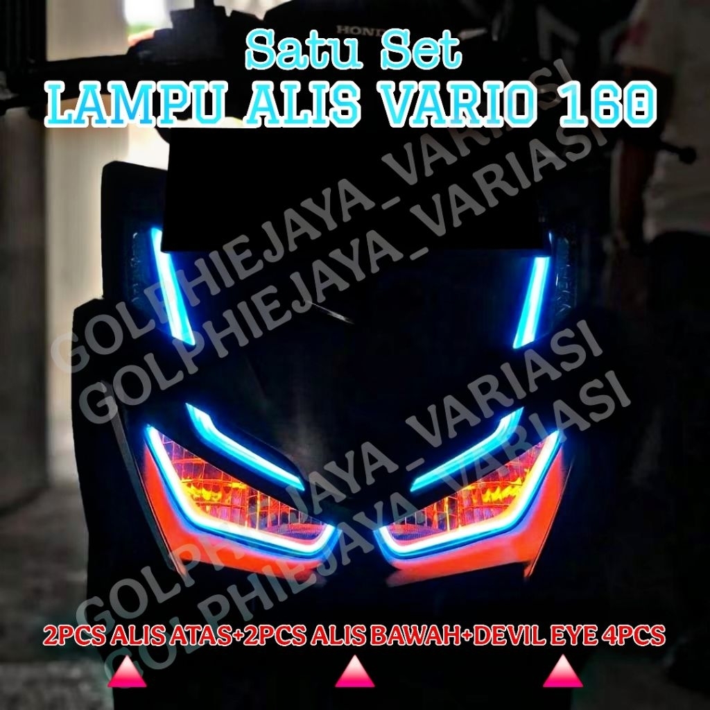 Paket Lampu Alis Vario 160 Lampu Alis bonus devil eyes Alis Drl Vario 160 All New Kiri/Kanan