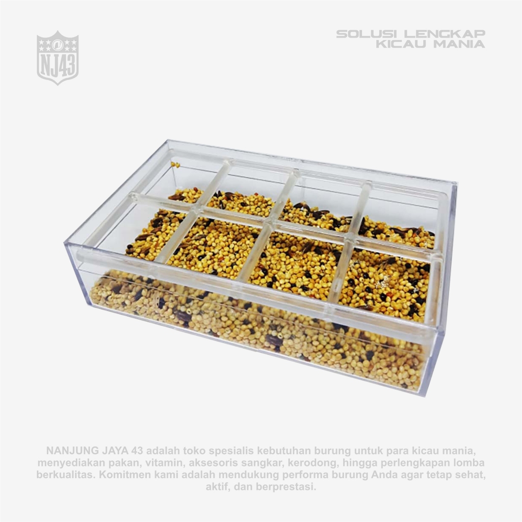 Cepuk RAM Transparan – Tempat Pakan Burung Lovebird, Parkit, Parrot