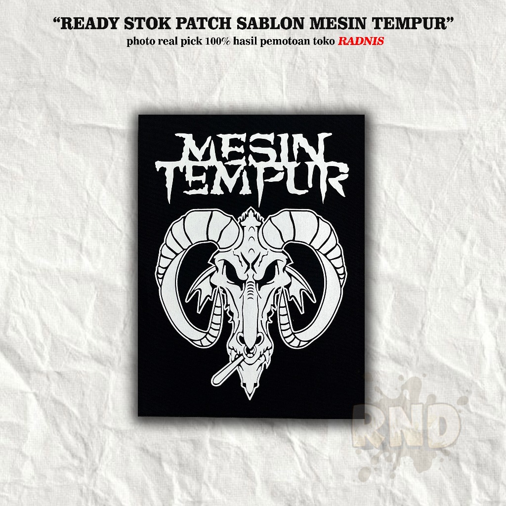 Patch band mesin tempur backpatch sablon motif band metal tempelan jahit patch besar patch punggung 