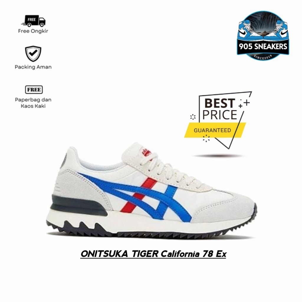 Sepatu Sneakers Onitsuka Tiger California 78 Ex Cream/Directoire Blue Men's