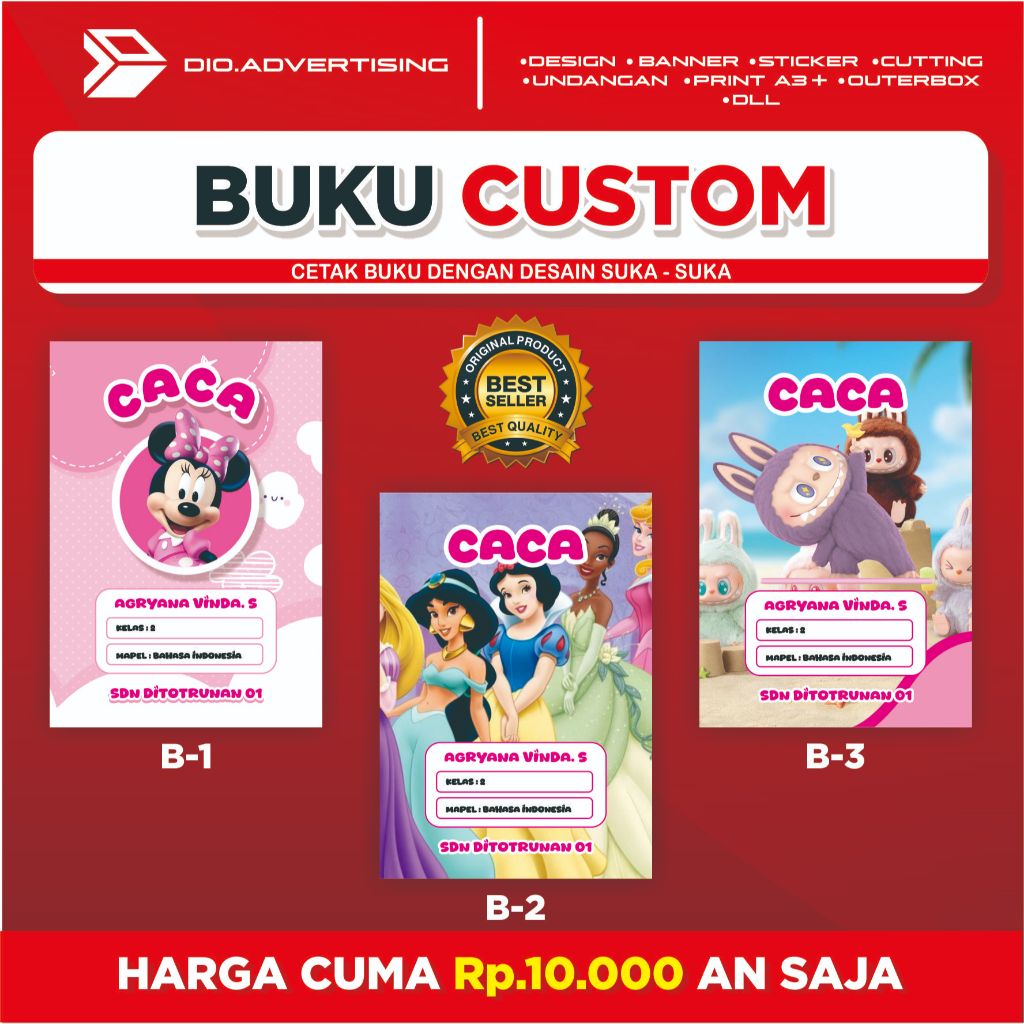 

Jual Buku Tulis Custom – Bisa Tambah Nama & Foto
