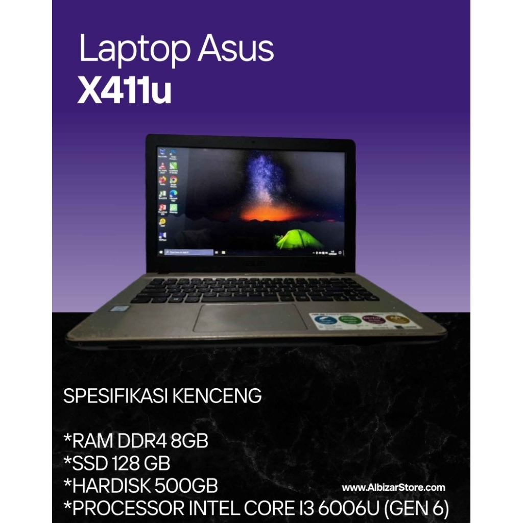 Laptop Asus X411U Ram 8 Generasi Baru SSD 128GB Siap Pakai