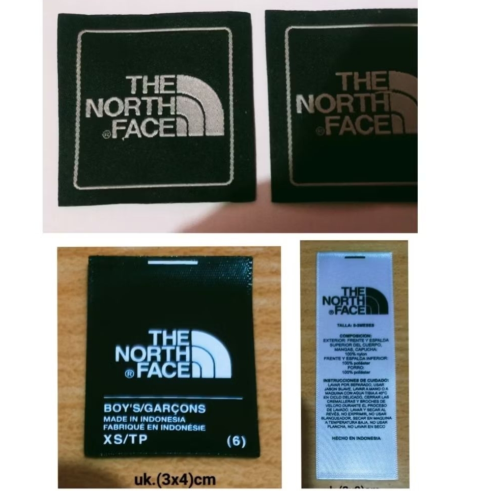 

label merek brand label (main size care misc) label tag tnf the north f@ce