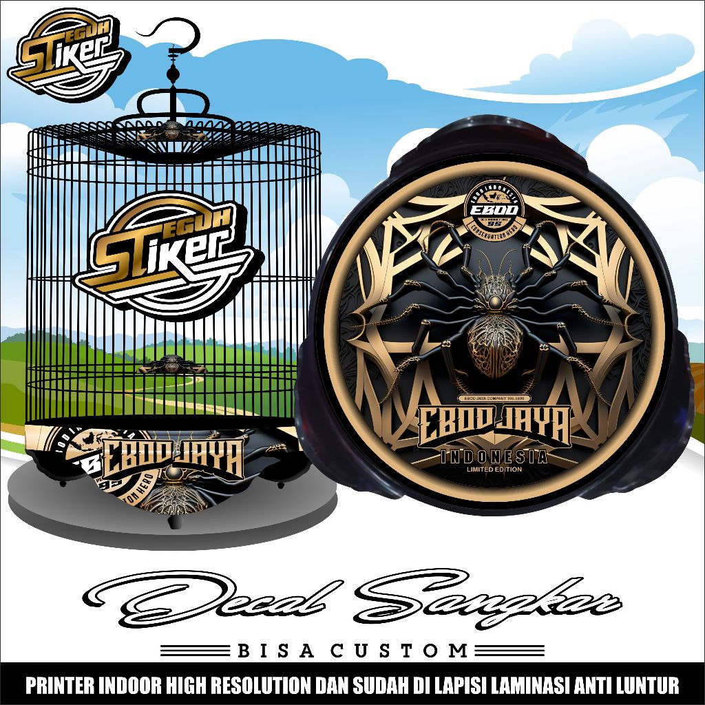 Stiker Decal Tebok Murai Batu Spider 3D
