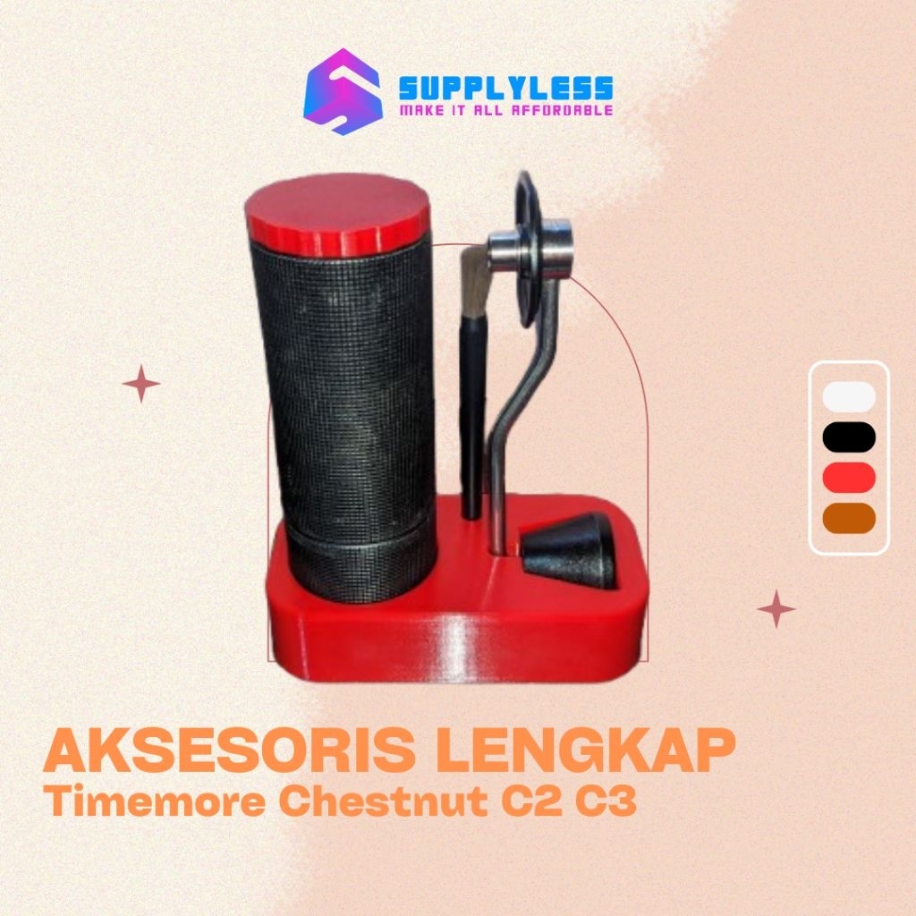 Aksesoris Lengkap Grinder Timemore C2/C3 Chestnut C2/C3 | Stand Holder/Crank Holder/Travel Cap/Funne