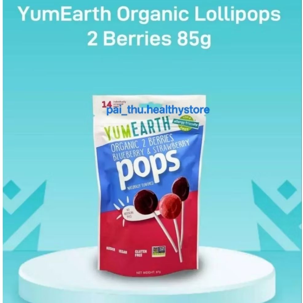 

Yumearth Lollipop Organic 2 Berries- Lolipop permen Anak Yumearth Gluten FREE