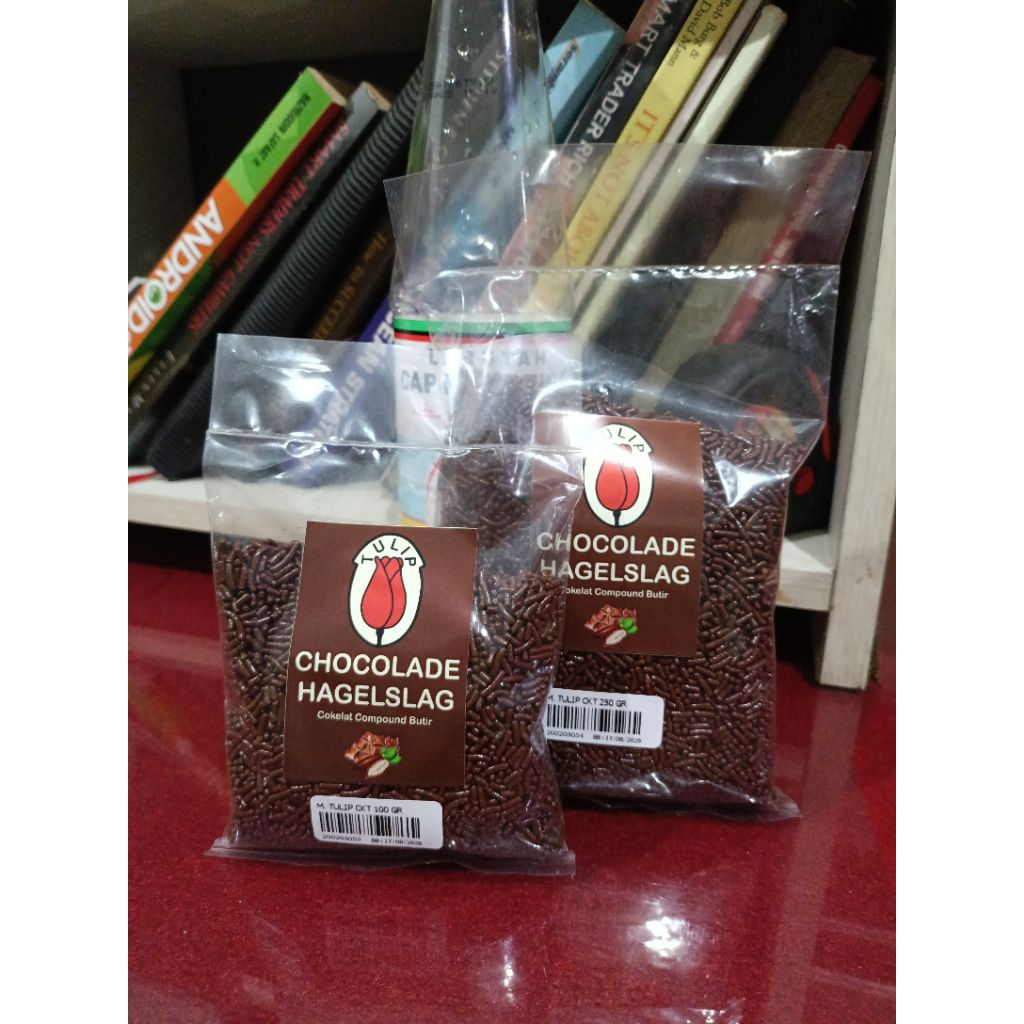 

TULIP HAGELSLAG Meises Cokelat Compound Butir 100 Gram