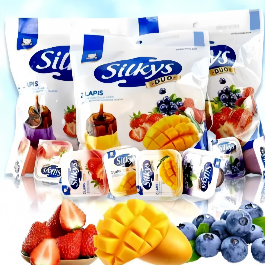 

Silkys jelly duo pack aneka rasa Strawberry, Blueberry, Mangga