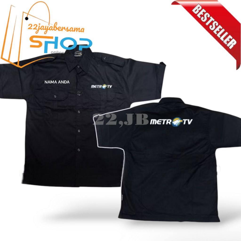 Kemeja METRO TV • Baju Seragam Metro tv • Seragam Metro tv Lengan pendek