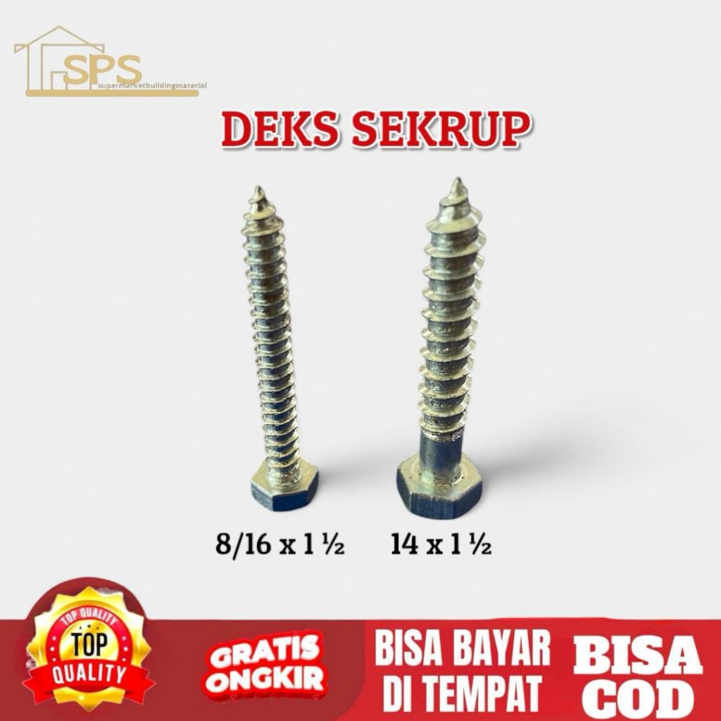 DEKS SEKERUP SCREW DESKRUP ISI 10 PCS