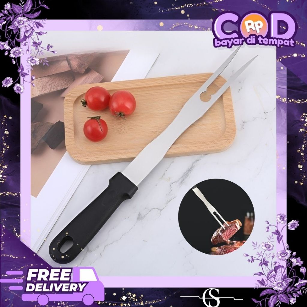 Garpu Daging Steak Panggang BBQ / Garpu Daging Barbaque Tusuk Daging Garpu