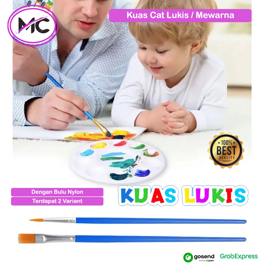 

Kuas Lukis Kecil Cat Minyak Akrilik Bulu Nylon Kuas Lukis Flat Brush Painting Paint Brush Nilon Cat Air Kuas Kecil Lancip Datar Ujung Pointed & Flat Murah