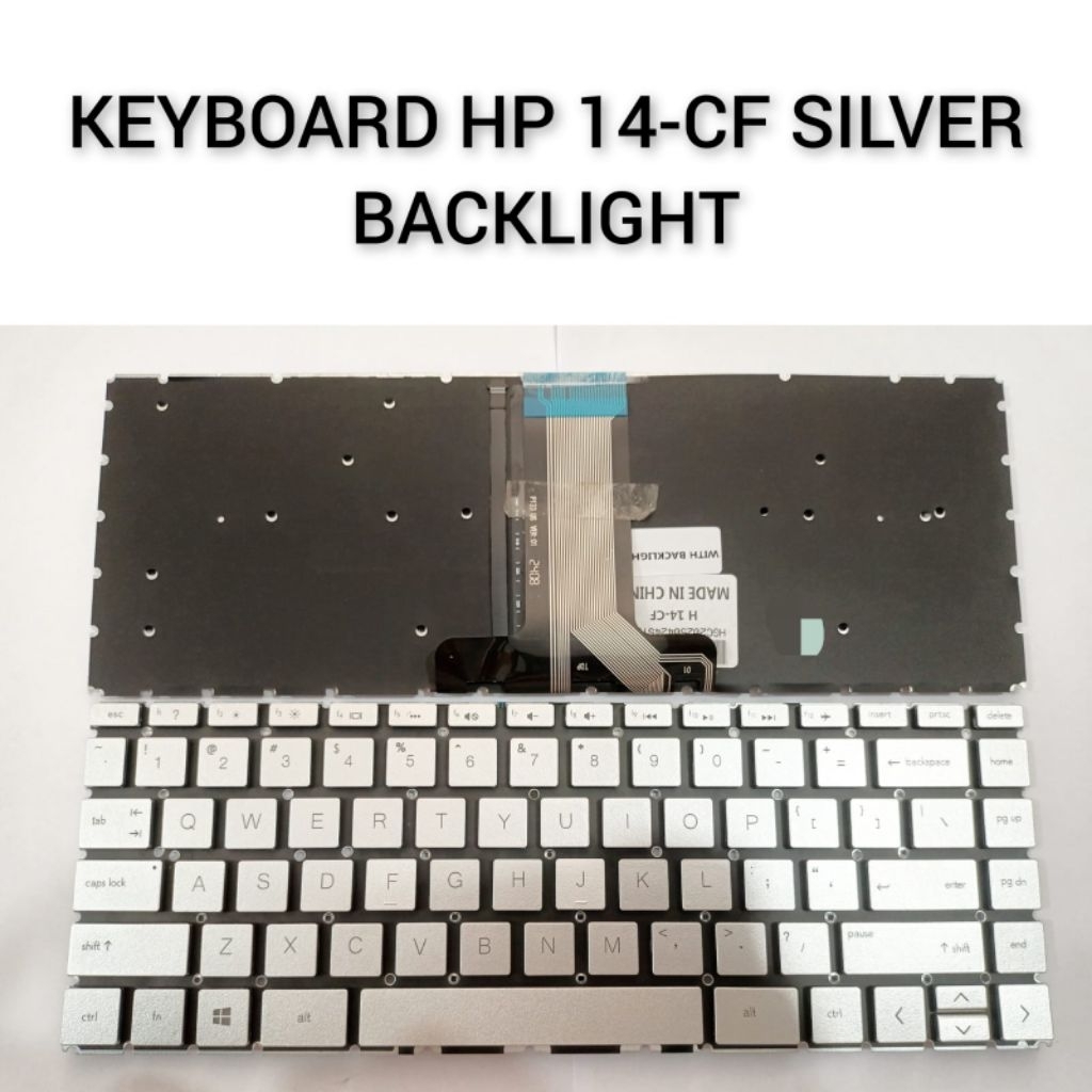 KEYBOARD HP 14CF SILVER BACKLIGHT Keyboard HP Pavilion 14-cf 14s-cf 14s-dk 14-df 14-dk 14-dg Silver 
