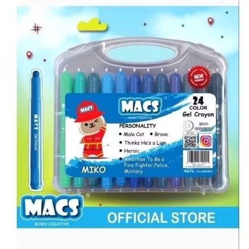 

Crayon macs puter gel isi 24 pcs warna
