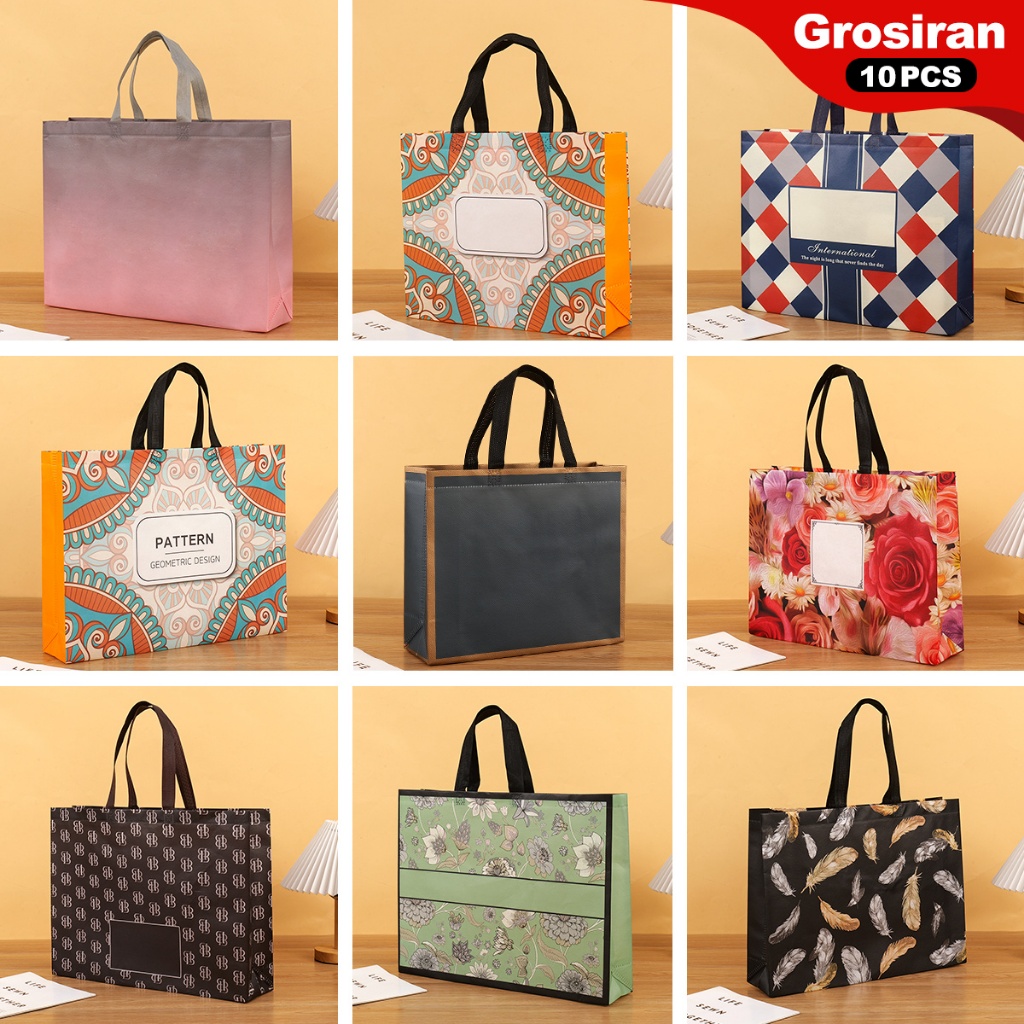 

Grosiran 10pcs -Tas hamper - Goodie bag - Tas Belanja - Tas Souvenir - Tas Kado - Tas Jinjing -Kantong Belanja - Souvenir - Shopping bag - Spoundbond - Tote Bag - Tas Wanita - Tas Murah - Tas Belanja Murah - Tebal dan Kuat