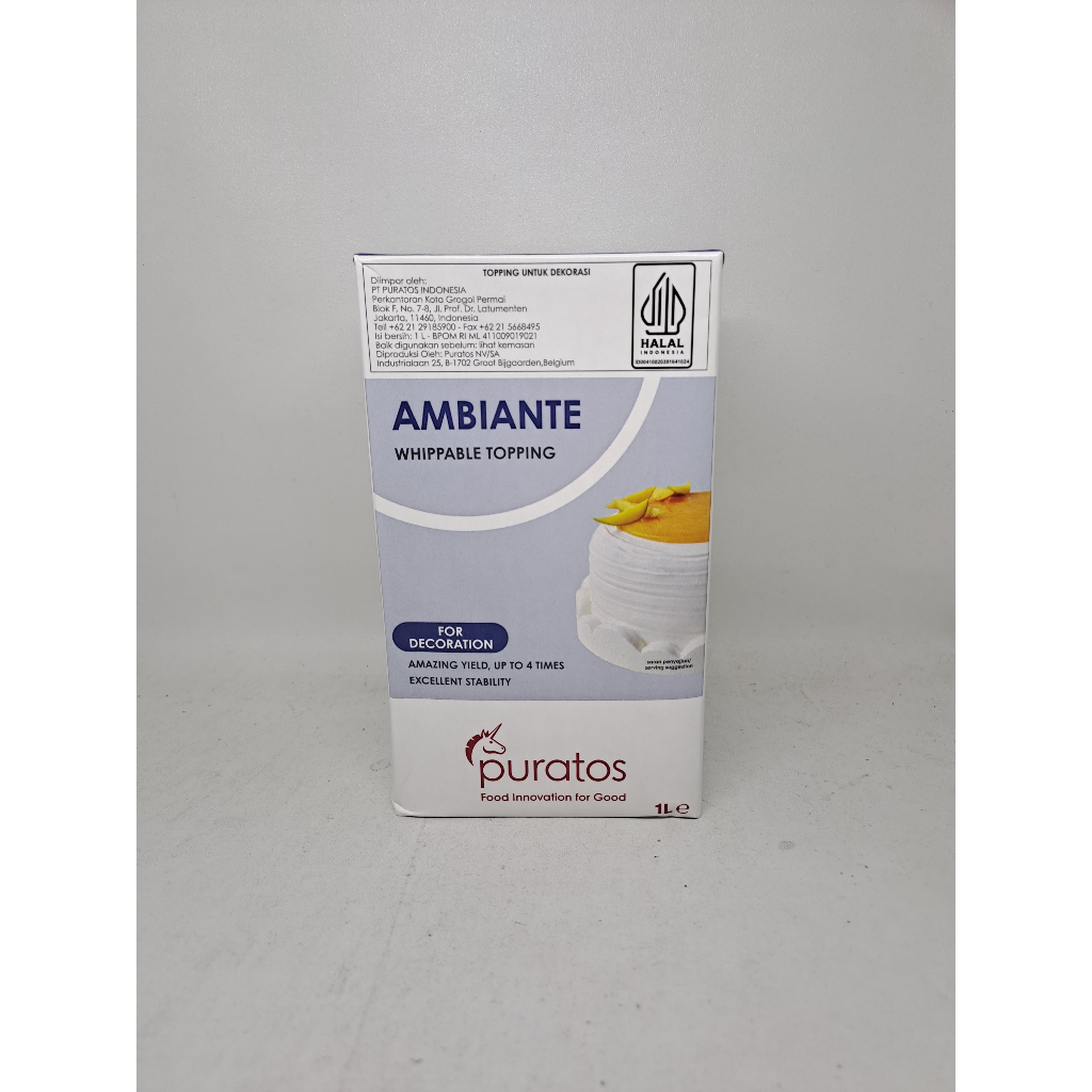 

Puratos Ambiante Topping 1Lt - Whipping Cream