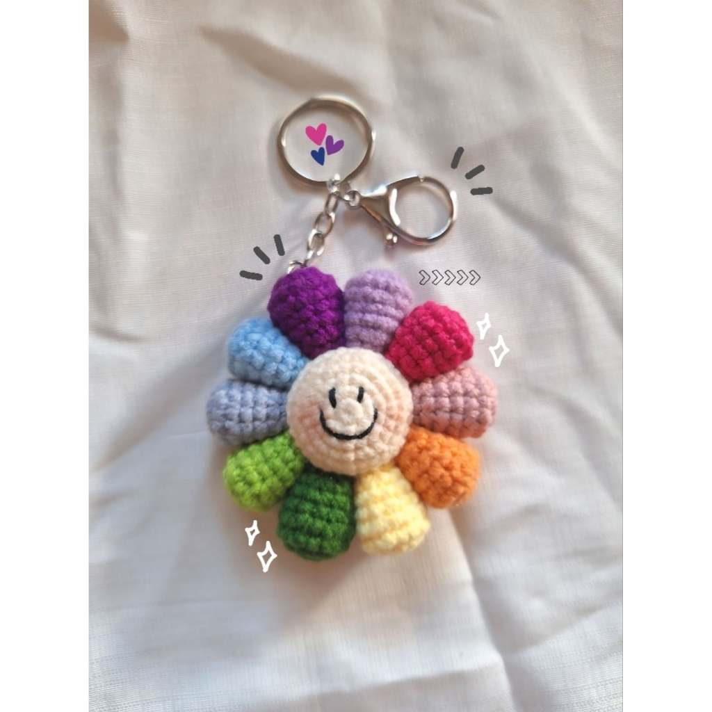 Takashi Murakami Keychain | Keychain Rajut | Bag Charm | Gantungan Kunci Rajut