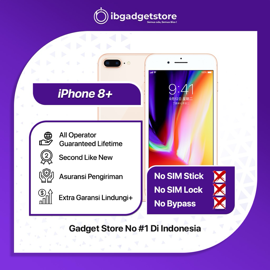Ip 8 Plus 64GB/256GB Secondhand Like New Bergaransi