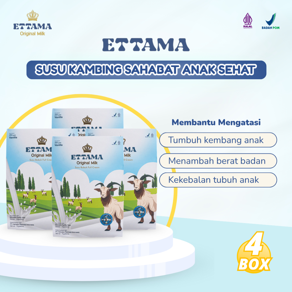 

ETTAMA BUNDLING 4 BOX – Susu Kambing Etawa untuk Tumbuh Kembang dan Menambah Berat Badan Anak