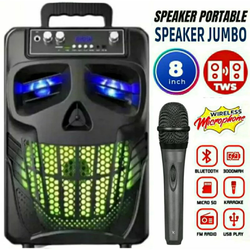 SPEAKER PORTABEL Km-7801 Speaker Subwoofer aktif Super Basss 8.8inc Subwoofer aktif