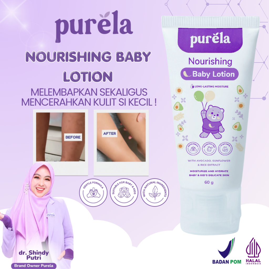 PURELA Skincare Bayi Newborn Handbody Anak untuk Mencerahkan Melembutkan Kulit