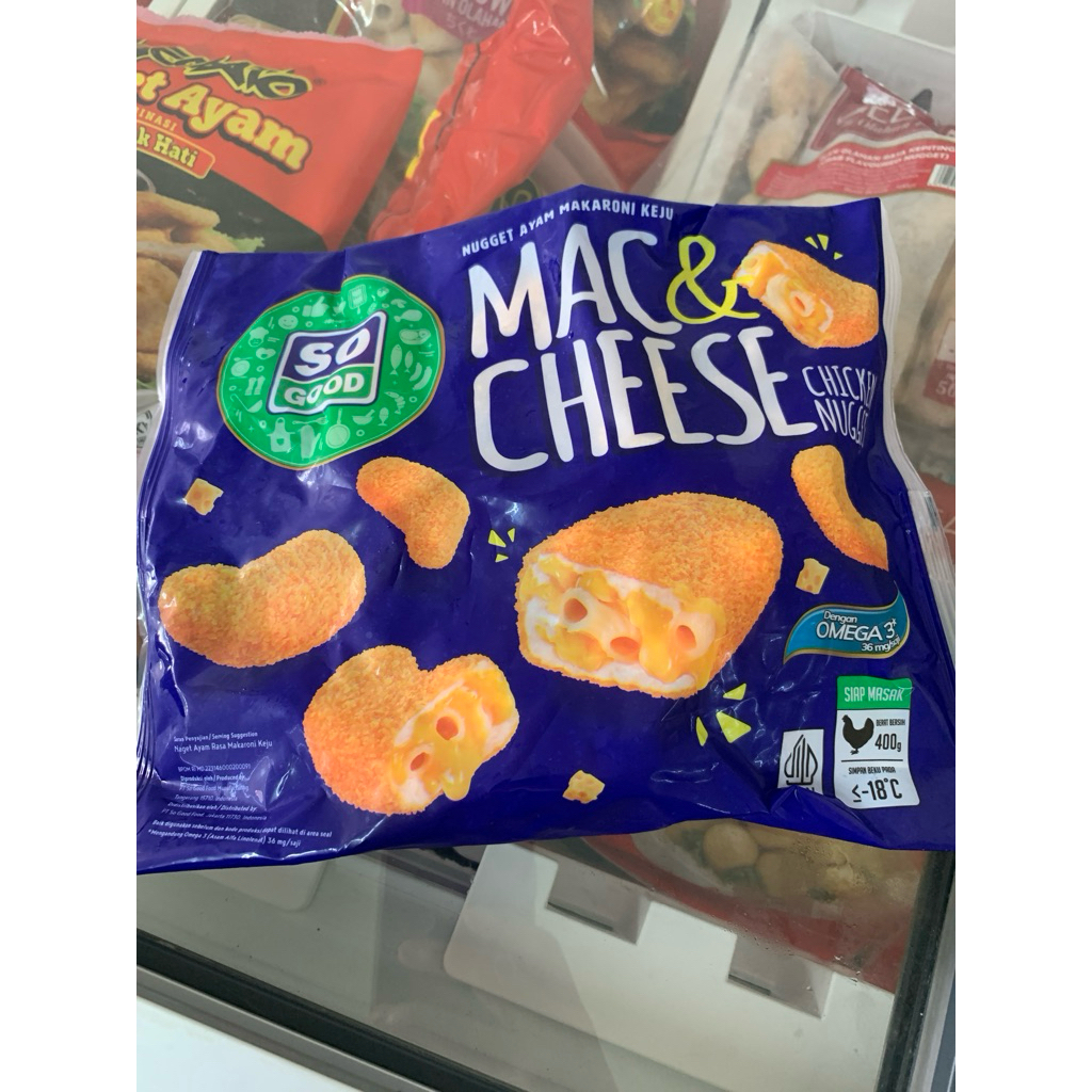 

SO GOOD CHICKEN NUGGET MAC & CHEESE 400GR (HARGA ONLINE)