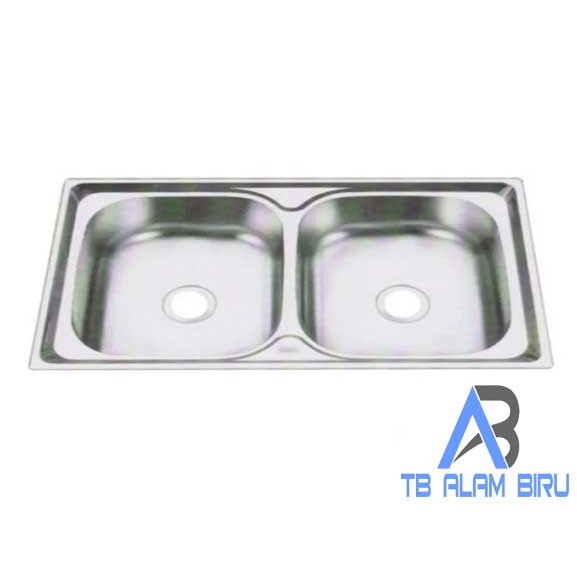 Bak Cuci Piring 2 Lubang Stainless