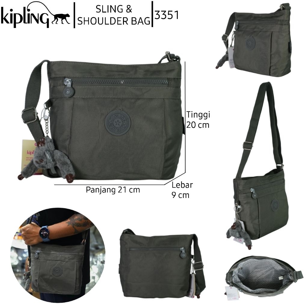 Tas Selempang Kipling 3351 kualitas Import China bahan Nilon