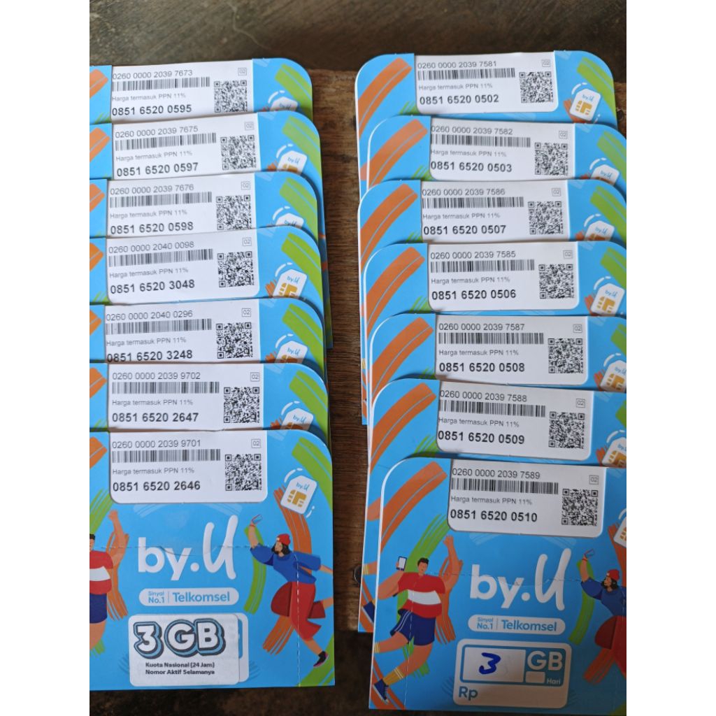 SP Telkomsel BYU 3gb segel