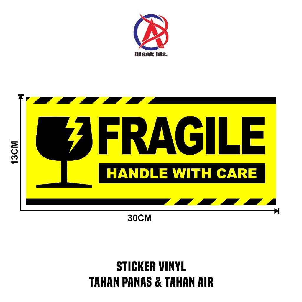 

Stiker Vinyl Fragile Handle With Care 13X30 cm