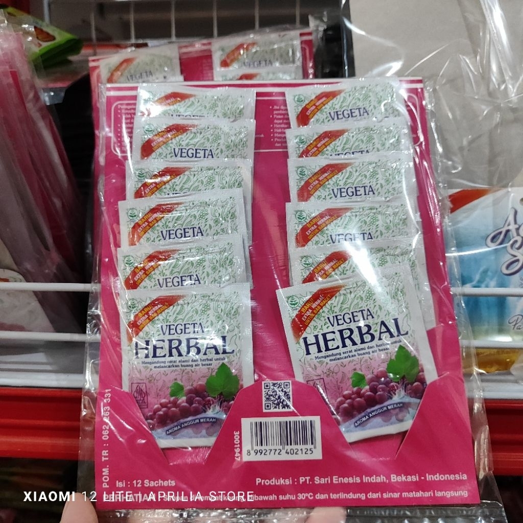 

12 Sachet Vegeta Herbal Anggur
