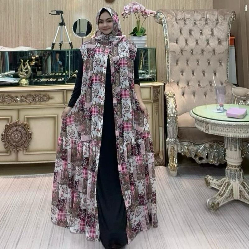 Jilbab Lovita Zipper Motif Lokal Brand Hijab Rompi Lovita Lovita Zipper Jilbab Rompi Kerudungparis