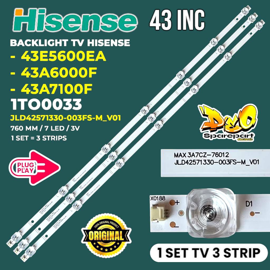 BACKLIGHT TV LED HISENSE 43 INC 43E5600EA 43A6000F 43A7100F LAMPU BL HISENSE 43 INC