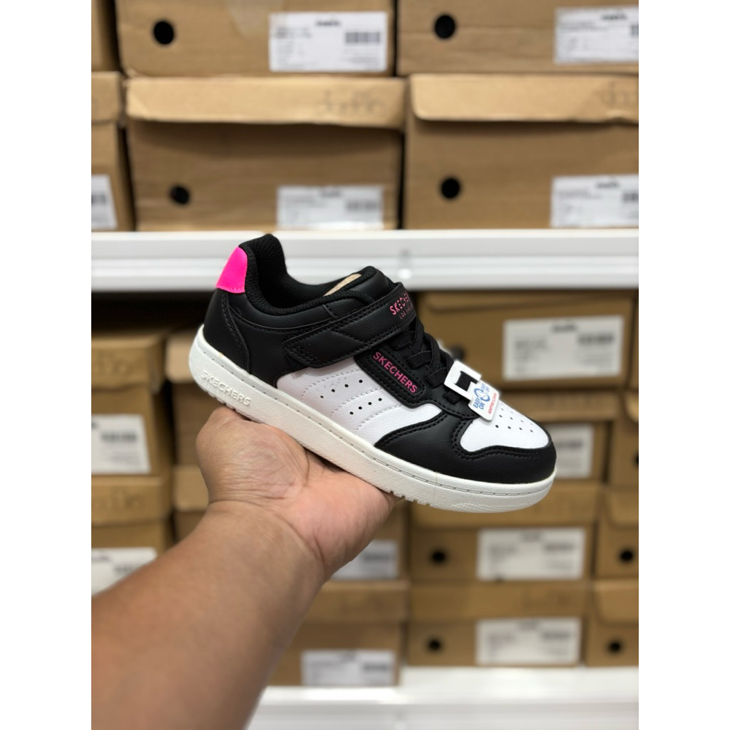SEPATU ANAK KIDS SKECHERS QUICK STREET STYLE STRIDE BLACK WHITE PINK SKE310241L/BKWP ORIGINAL BNIB S
