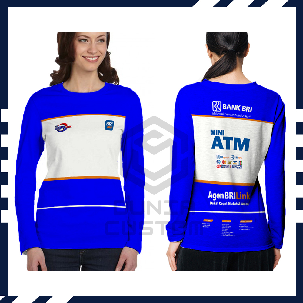 Kaos Baju Brimo Bank Bri Lengan Panjang Pendek Fullprint / Baju Bank Bri Pria Wanita Bisa Pake Nama