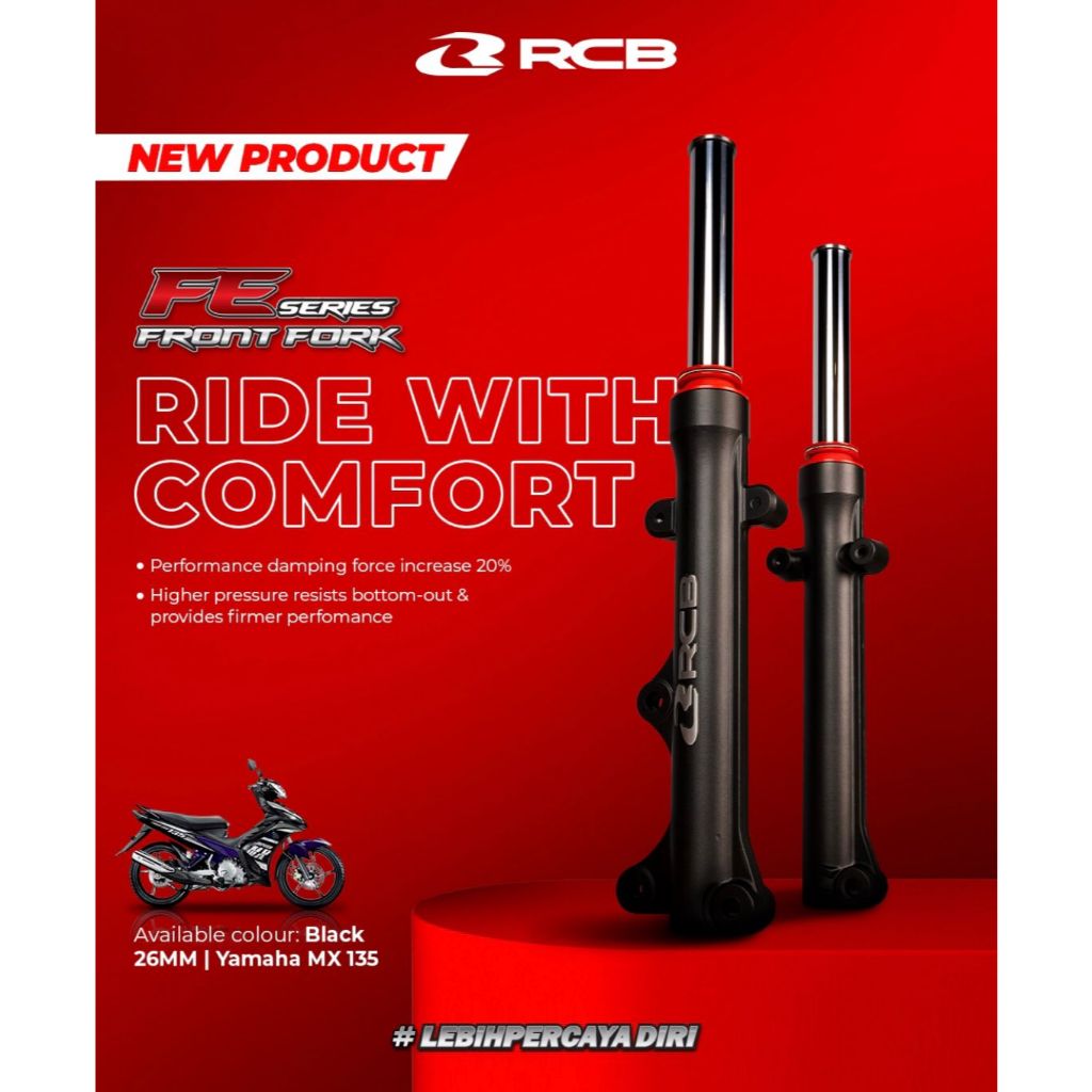 Shock Depan LC135/Yamaha Jupiter Mx 135 FE Series Ukuran 26mm Merk Original RCB