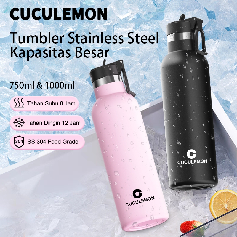 Spt3 Cuculemon Botol Minum Tumbler Stainless Olahraga Portable 1 Liter Termos Air Tahan Panas