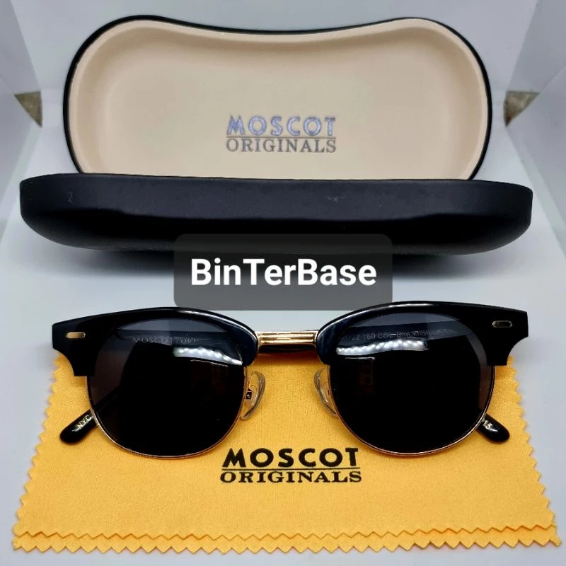 Kacamata hitam Moscot Yukel Sun Black glossy Polarized Original Ori preloved sunglasses bekas