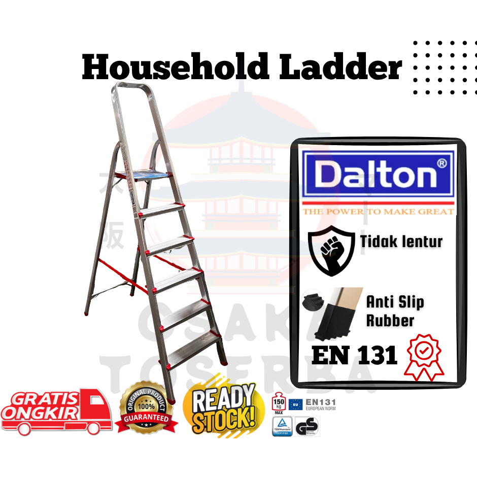 Tangga lipat aluminium 2 meter Household Ladder Dalton 2m Tangga rumah aluminium premium DALTON