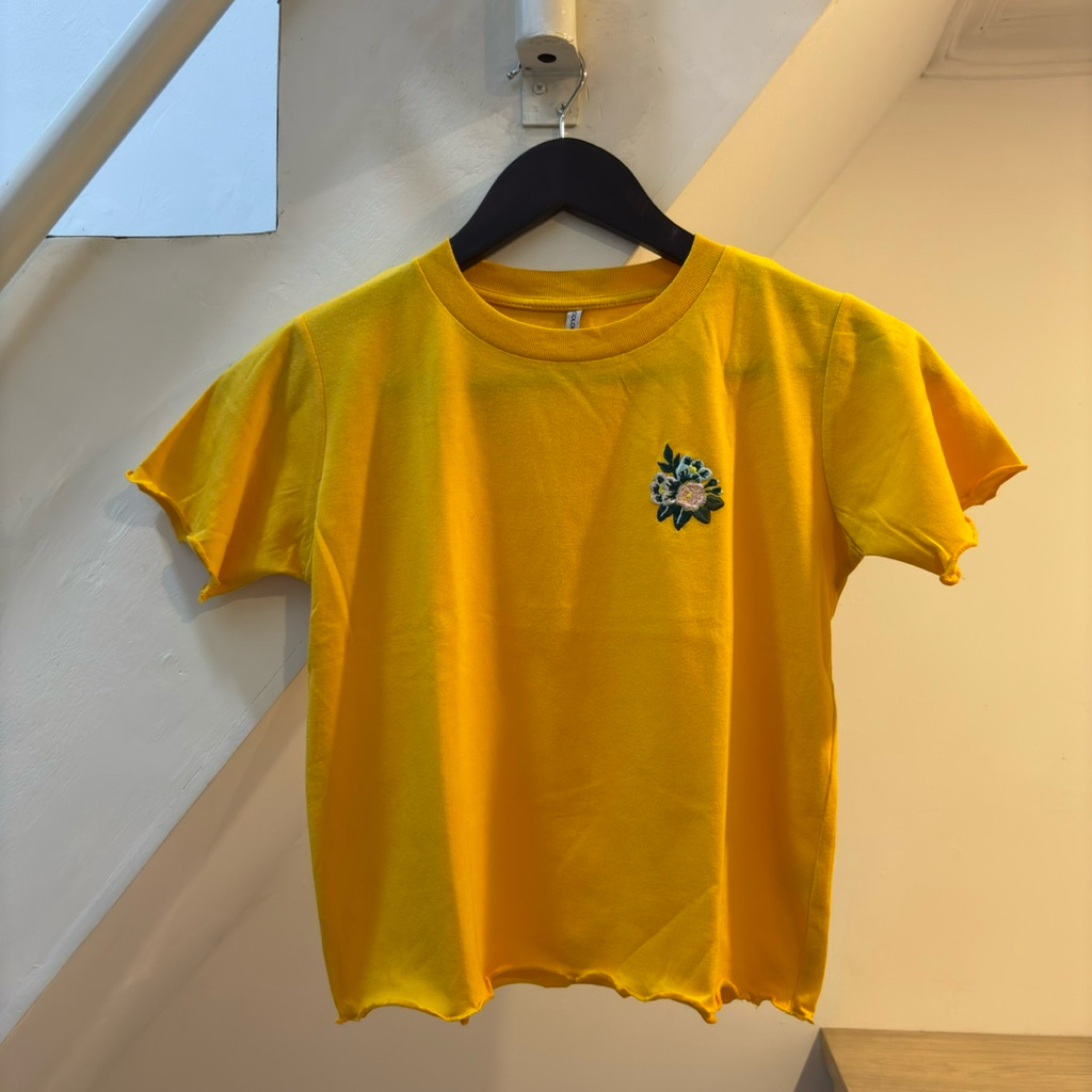 colorbox basic crop top baju kaos kuning yellow