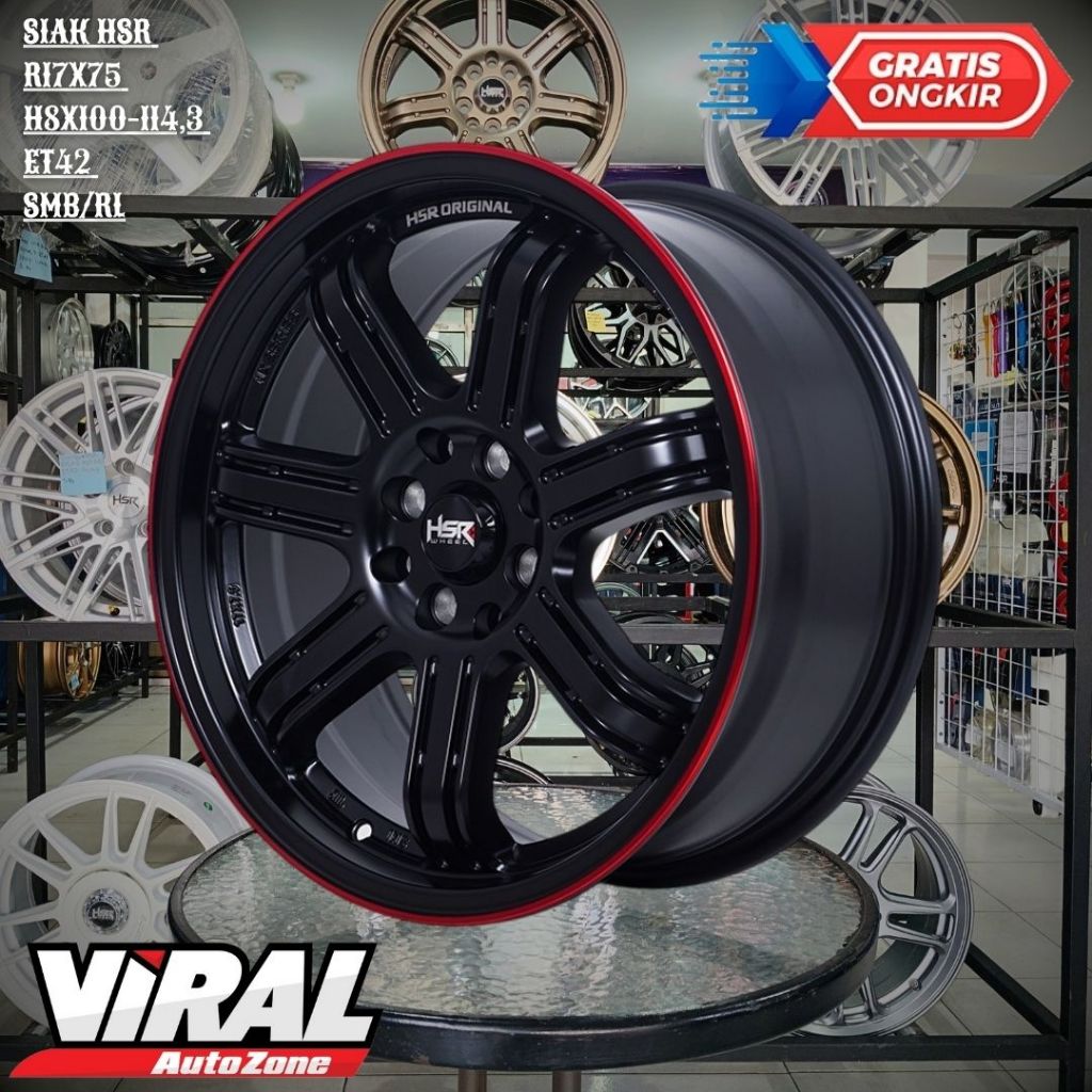Velg Racing HSR SIAK RING 17 LEBAR 7,5 Pelek untuk Mobil TOYOTA RAIZE,ROCKY,AVANZA,VIOS