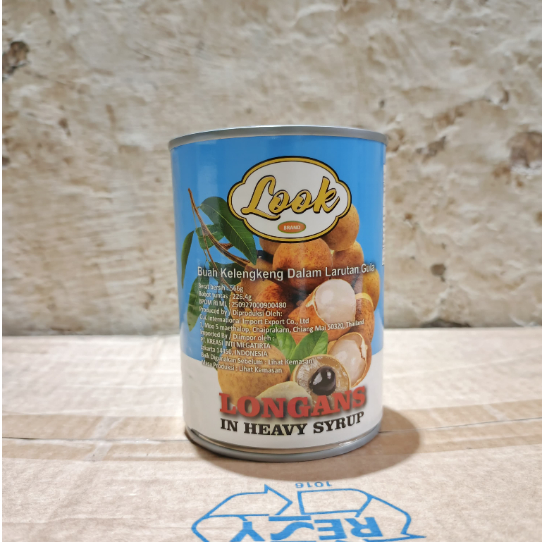 

LOOK BRAND Longan in Heavy Syrup Can 566gr - Buah longan kaleng / kelengkeng kaleng