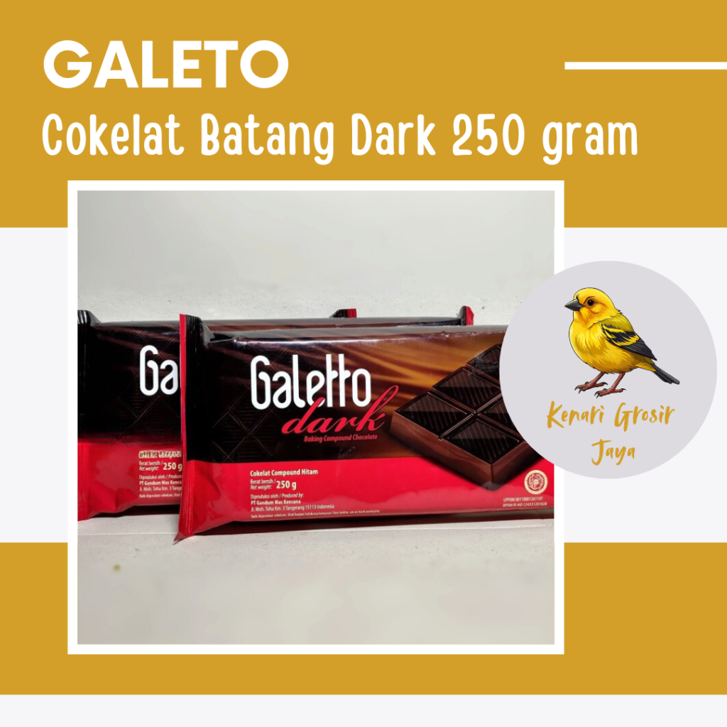 

Galetto Dark Chocolat Cokelat Batang Untuk Kue 250 Gram | Cokelat Batang